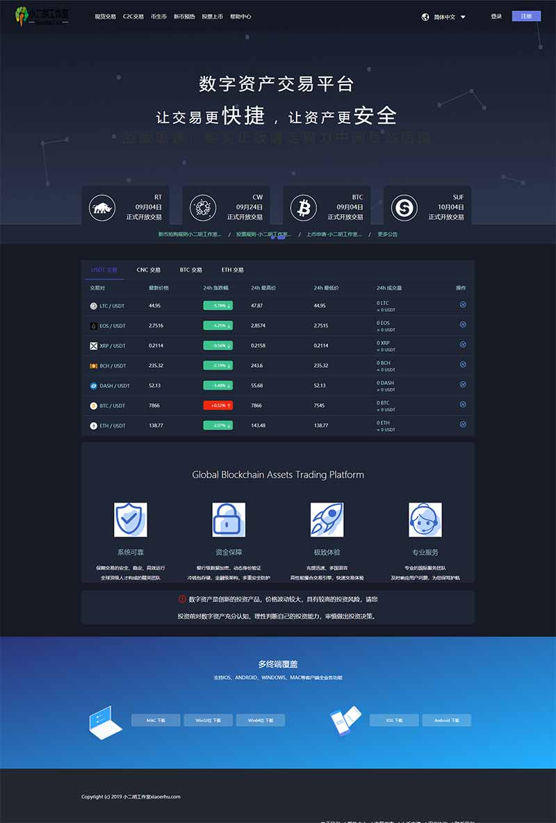 1993猫力币升级版 数字资产交易系统平台 币币交易 C2C交易 交易所 IEO交易平台 自动撮合 合约交易 送交YI机器人